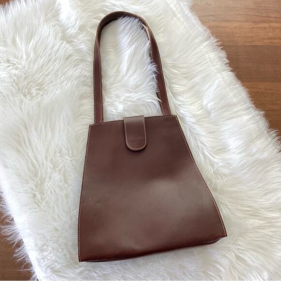 Maurizio TaiutiWomen’s Brown Italian Leather Structured Shoulder Bag Purse
